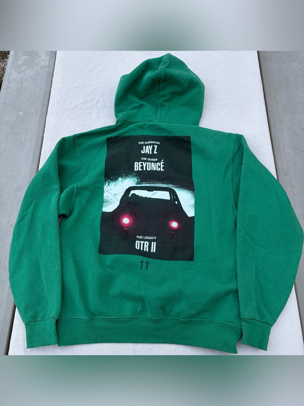 Beyoncé Jay Z On the Run II Tour Green Hoodie, Concert Sweatshirt